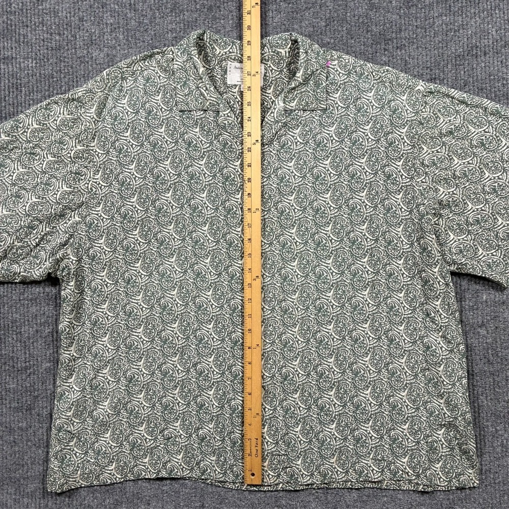 International Tour Club Rayon Paisley Camp Shirt Mens 2XL Green Button Up Y2K - Picture 4 of 7